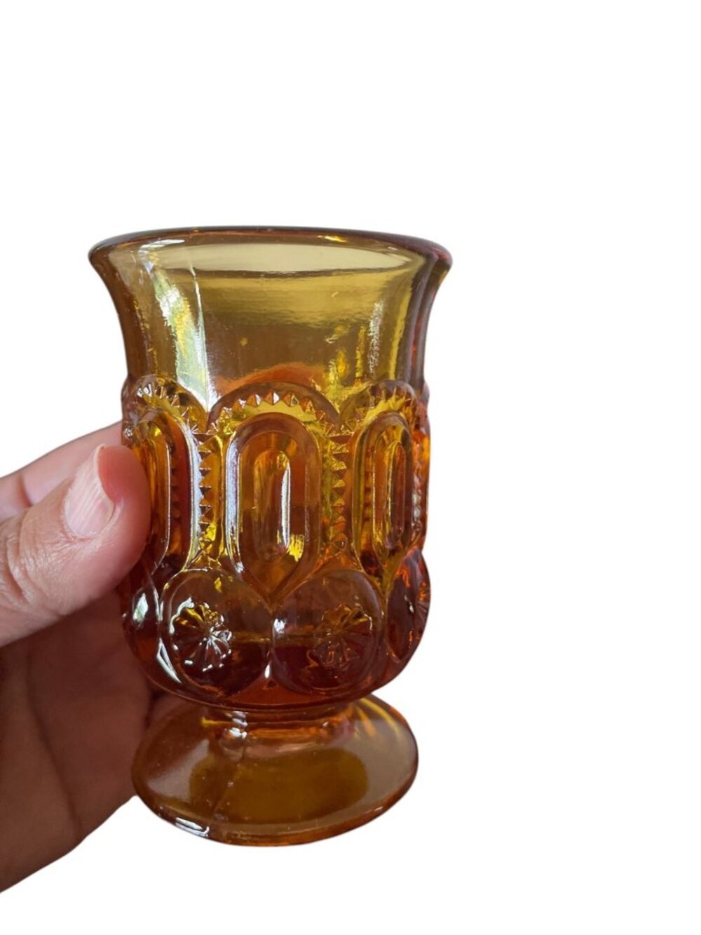 Vintage L.E. Smith Glass toothpick holders  Moon and Stars and Daisy and Button - Picture 6 of 11